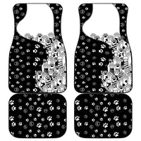 Judging You Silently Car Mats Black Cat Playful Monochrome Paw Print