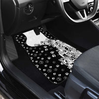 Judging You Silently Car Mats Black Cat Playful Monochrome Paw Print