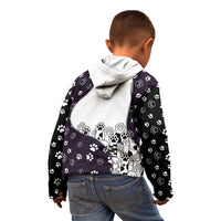Judging You Silently Kid Hoodie Black Cat Playful Monochrome Paw Print