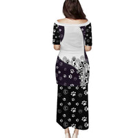 Judging You Silently Puletasi Black Cat Playful Monochrome Paw Print