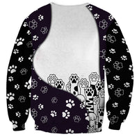 Judging You Silently Sweatshirt Black Cat Playful Monochrome Paw Print
