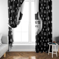Judging You Silently Window Curtain Black Cat Playful Monochrome Paw Print