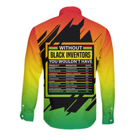 Without Black Inventors Educational List Long Sleeve Button Shirt Black History Month African