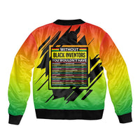 Without Black Inventors Educational List Sleeve Zip Bomber Jacket Black History Month African