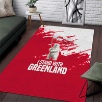 I Stand With Greenland Polar Bear Area Rug with Splattered Flag Pattern