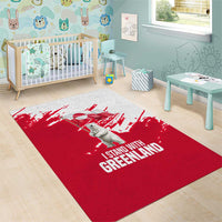 I Stand With Greenland Polar Bear Area Rug with Splattered Flag Pattern