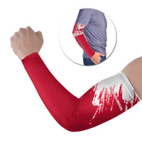 I Stand With Greenland Polar Bear Arm Sleeves with Splattered Flag Pattern