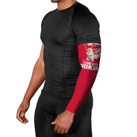 I Stand With Greenland Polar Bear Arm Sleeves with Splattered Flag Pattern