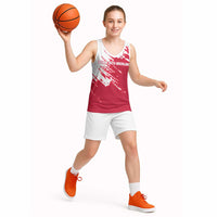 I Stand With Greenland Polar Bear Basketball Jersey with Splattered Flag Pattern