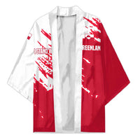 I Stand With Greenland Polar Bear Kimono with Splattered Flag Pattern
