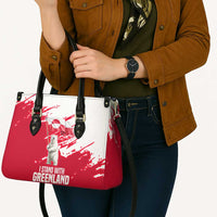 I Stand With Greenland Polar Bear Leather Bag with Splattered Flag Pattern