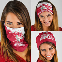 I Stand With Greenland Polar Bear Neck Gaiter with Splattered Flag Pattern