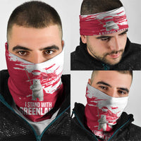 I Stand With Greenland Polar Bear Neck Gaiter with Splattered Flag Pattern