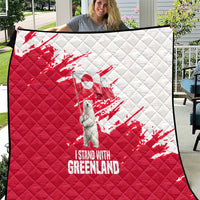 I Stand With Greenland Polar Bear Quilt with Splattered Flag Pattern