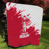 I Stand With Greenland Polar Bear Quilt with Splattered Flag Pattern