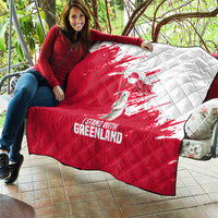 I Stand With Greenland Polar Bear Quilt with Splattered Flag Pattern