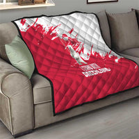 I Stand With Greenland Polar Bear Quilt with Splattered Flag Pattern