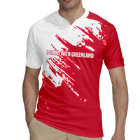 I Stand With Greenland Polar Bear Rugby Jersey with Splattered Flag Pattern