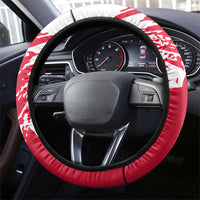 I Stand With Greenland Polar Bear Steering Wheel Cover with Splattered Flag Pattern