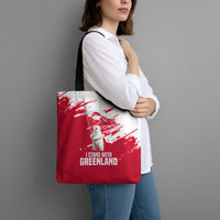 I Stand With Greenland Polar Bear Tote Bag with Splattered Flag Pattern