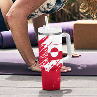I Stand With Greenland Polar Bear Tumbler With Handle with Splattered Flag Pattern