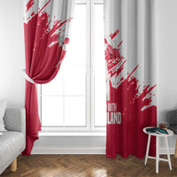 I Stand With Greenland Polar Bear Window Curtain with Splattered Flag Pattern