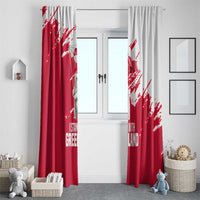 I Stand With Greenland Polar Bear Window Curtain with Splattered Flag Pattern