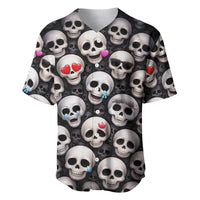 Emoji Skulls Baseball Jersey Moodboard of the Dead