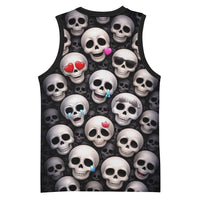 Emoji Skulls Basketball Jersey Moodboard of the Dead
