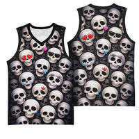 Emoji Skulls Basketball Jersey Moodboard of the Dead