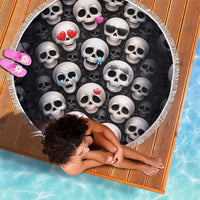 Emoji Skulls Beach Blanket Moodboard of the Dead