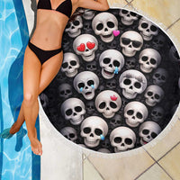 Emoji Skulls Beach Blanket Moodboard of the Dead
