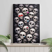 Emoji Skulls Canvas Wall Art Moodboard of the Dead