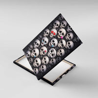 Emoji Skulls Canvas Wall Art Moodboard of the Dead