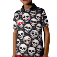 Emoji Skulls Kid Polo Shirt Moodboard of the Dead