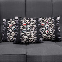 Emoji Skulls Pillow Cover Moodboard of the Dead