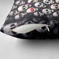 Emoji Skulls Pillow Cover Moodboard of the Dead