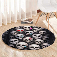 Emoji Skulls Round Carpet Moodboard of the Dead