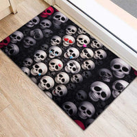 Emoji Skulls Rubber Doormat Moodboard of the Dead