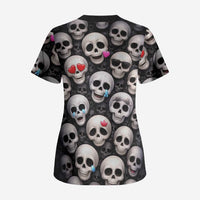 Emoji Skulls Scrub Top Moodboard of the Dead