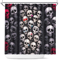 Emoji Skulls Shower Curtain Moodboard of the Dead