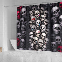 Emoji Skulls Shower Curtain Moodboard of the Dead