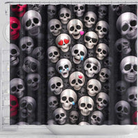 Emoji Skulls Shower Curtain Moodboard of the Dead