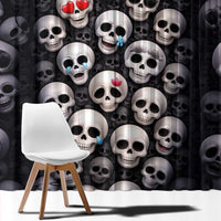 Emoji Skulls Window Curtain Moodboard of the Dead