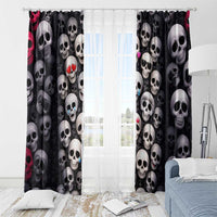 Emoji Skulls Window Curtain Moodboard of the Dead