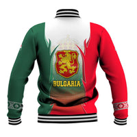 Bulgaria National Crest Baseball Jacket with Tricolor Design and Folk Cuff Pattern