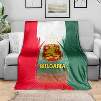 Bulgaria National Crest Blanket with Tricolor Design and Folk Cuff Pattern
