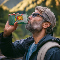 Bulgaria National Crest 4 in 1 Can Cooler Tumbler with Tricolor Design and Folk Cuff Pattern