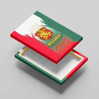 Bulgaria National Crest Canvas Wall Art with Tricolor Design and Folk Cuff Pattern