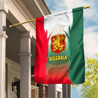 Bulgaria National Crest Garden Flag with Tricolor Design and Folk Cuff Pattern